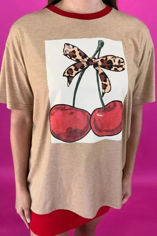 Sweet Cherry Oversized Tee - Shop Hidden Treasure Boutique