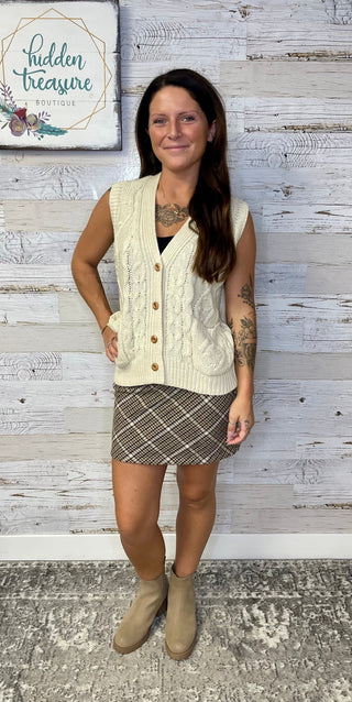 Swift Ivory Cardigan Vest - Shop Hidden Treasure Boutique