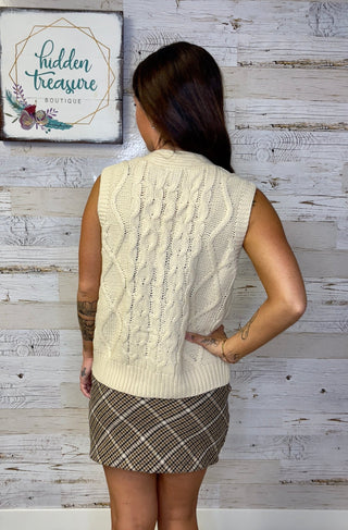 Swift Ivory Cardigan Vest - Shop Hidden Treasure Boutique