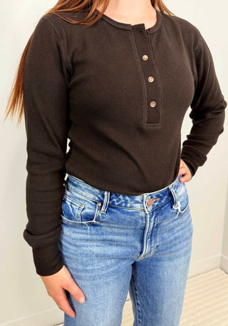 Tana Espresso Thermal Top - Shop Hidden Treasure Boutique