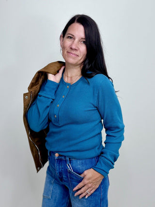 Tana Thermal Top - Mallard Blue - Shop Hidden Treasure Boutique