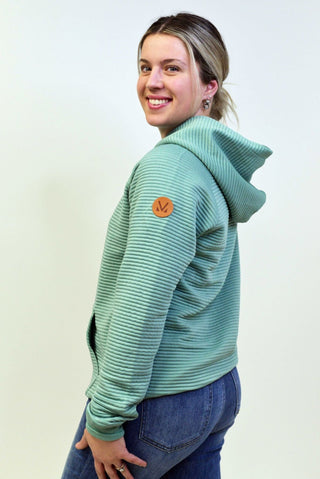 Tatum Textured Hoodie - Sea Green - Shop Hidden Treasure Boutique