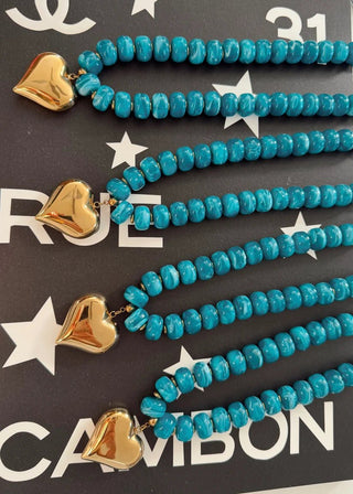Teal Heart Necklace - Shop Hidden Treasure Boutique