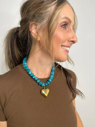 Teal Heart Necklace - Shop Hidden Treasure Boutique