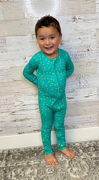 Teal Sprinkles Zip Up - Shop Hidden Treasure Boutique