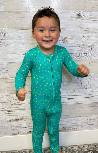 Teal Sprinkles Zip Up - Shop Hidden Treasure Boutique