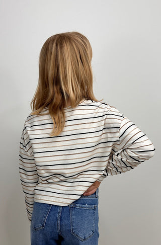 Textured Stripe Girls Top - Shop Hidden Treasure Boutique