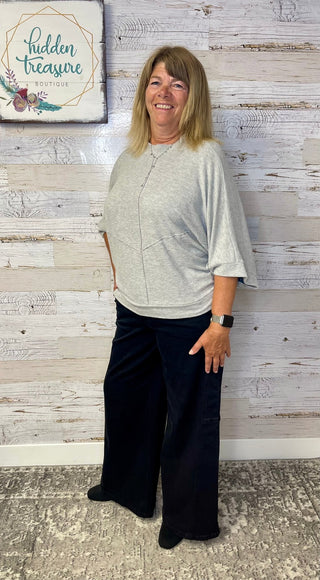 Three Quarter Dolman Knit Top - Shop Hidden Treasure Boutique