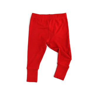 Red baby leggings on a white background