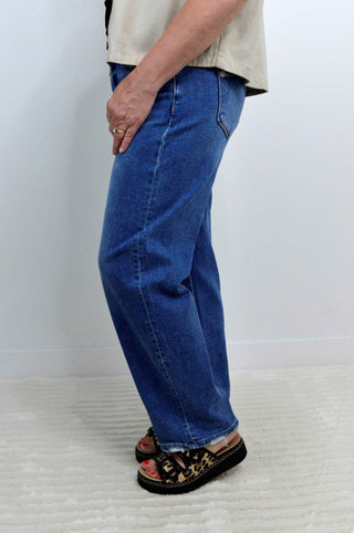 Tummy Control Barrel Jeans - Shop Hidden Treasure Boutique