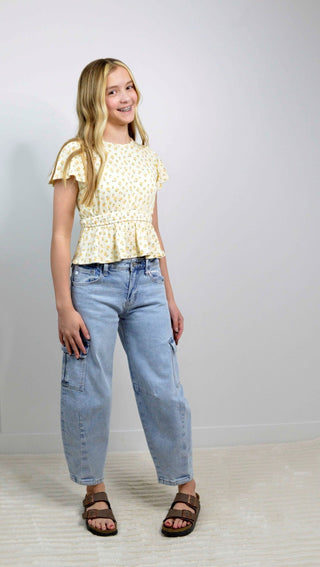 Tween Girls flutter Sleeve Top - Shop Hidden Treasure Boutique