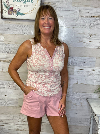 Valeria Henley Tank Top - Shop Hidden Treasure Boutique