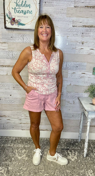 Valeria Henley Tank Top - Shop Hidden Treasure Boutique