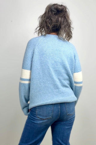 Varsity "03" Blue Sweater - Shop Hidden Treasure Boutique