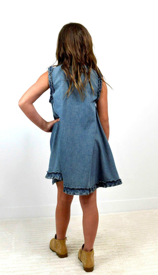 Vintage Denim Girls Dress - Shop Hidden Treasure Boutique