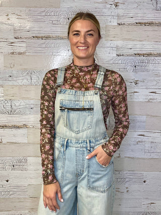 Vintage Wash Wide Leg Overall - Shop Hidden Treasure Boutique