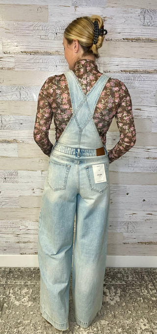 Vintage Wash Wide Leg Overall - Shop Hidden Treasure Boutique
