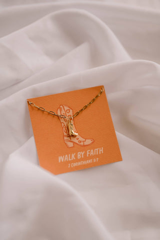 Walk By Faith Charm Necklace - Shop Hidden Treasure Boutique