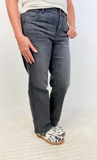 Washed Black Ab Solution Straight Leg - Shop Hidden Treasure Boutique