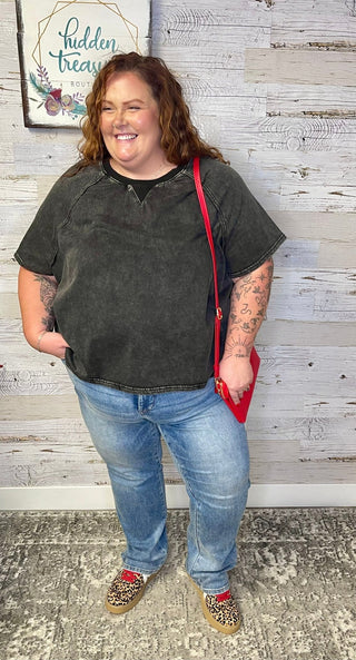 Washed Terry Sweatshirt - Shop Hidden Treasure Boutique