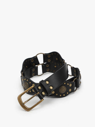 Western Belt w/ Studs-Black - Shop Hidden Treasure Boutique
