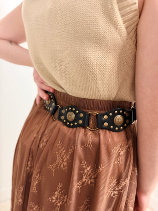 Western Belt w/ Studs-Black - Shop Hidden Treasure Boutique