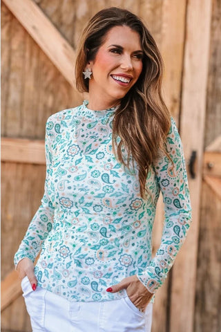 Western Paisley Mesh Top - Shop Hidden Treasure Boutique