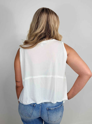 White Airy Tank - Shop Hidden Treasure Boutique