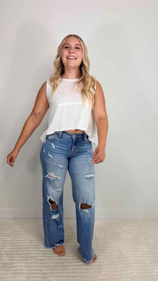 White Airy Tank - Shop Hidden Treasure Boutique