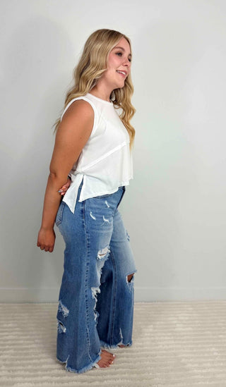 White Airy Tank - Shop Hidden Treasure Boutique