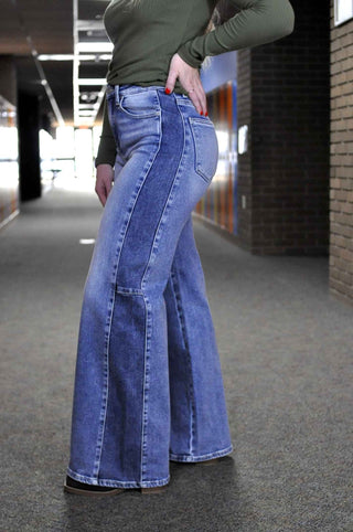 Wide Leg Jeans With Side Seam - Shop Hidden Treasure Boutique