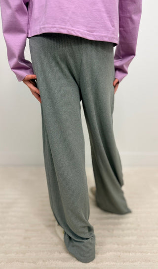 Wide Leg Rib Pants - Girls - Shop Hidden Treasure Boutique