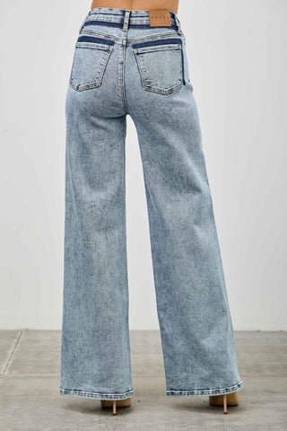 Wide Leg Seam Detail Jeans - Shop Hidden Treasure Boutique