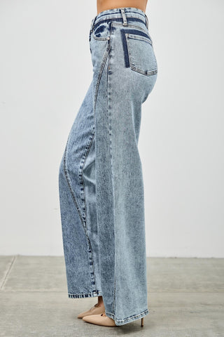 Wide Leg Seam Detail Jeans - Shop Hidden Treasure Boutique