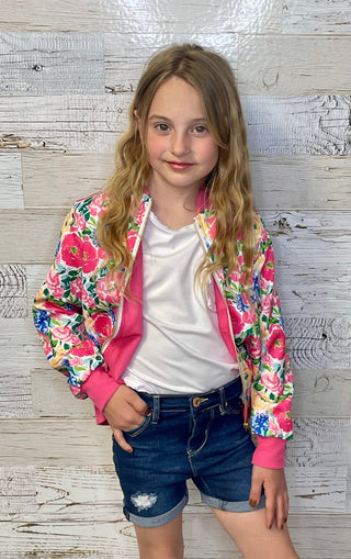 Wildflower Wishes Satin Jacket - Shop Hidden Treasure Boutique