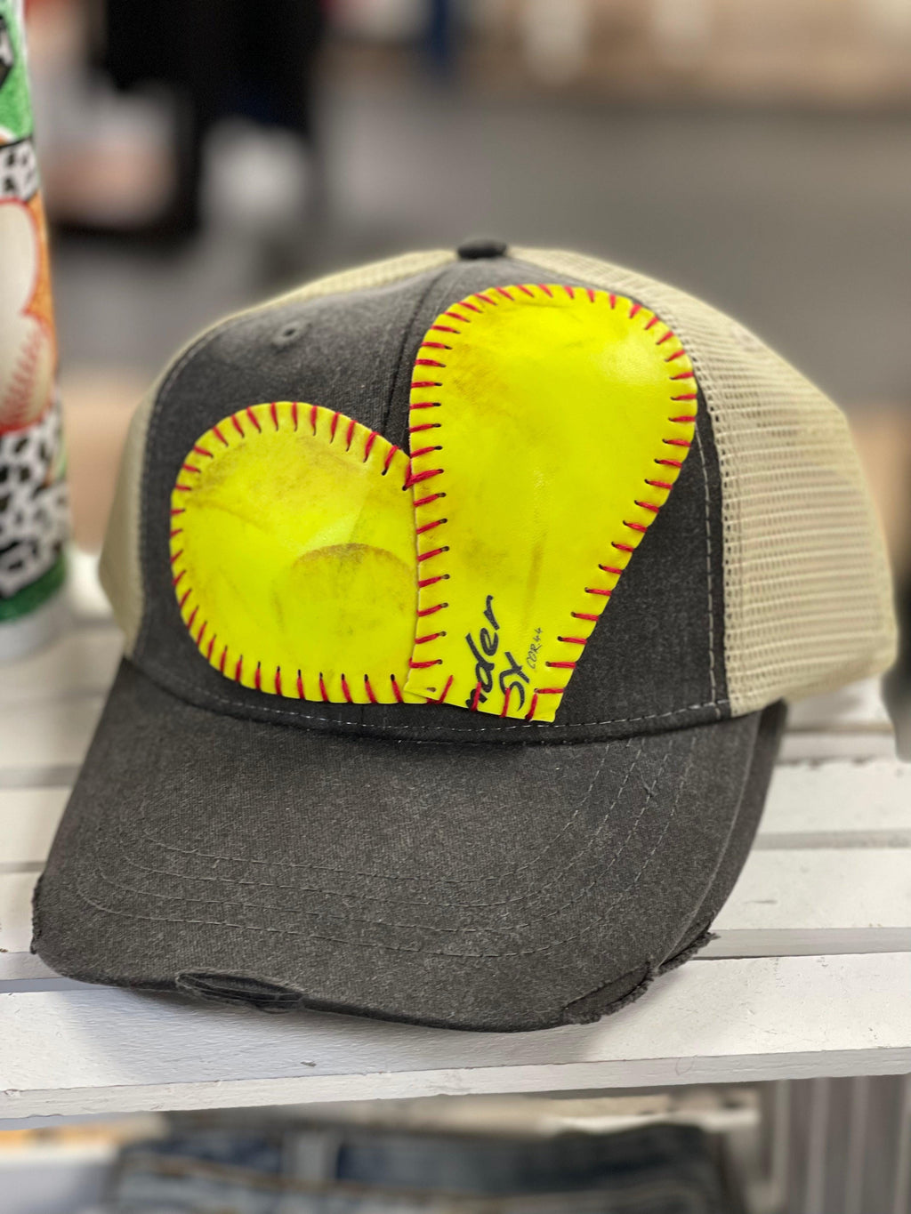 Softball Heart Hat